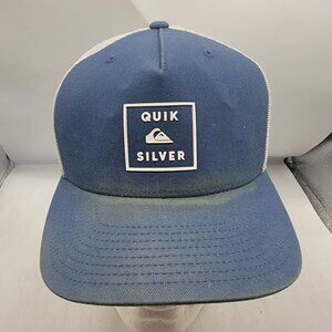 Quiksilver Locked In Adults Blue White Trucker Hat Cap Casual Outdoors Camping